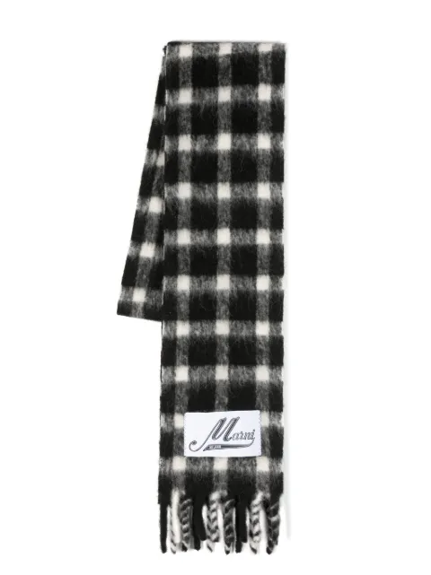 Marni check-print fringed scarf