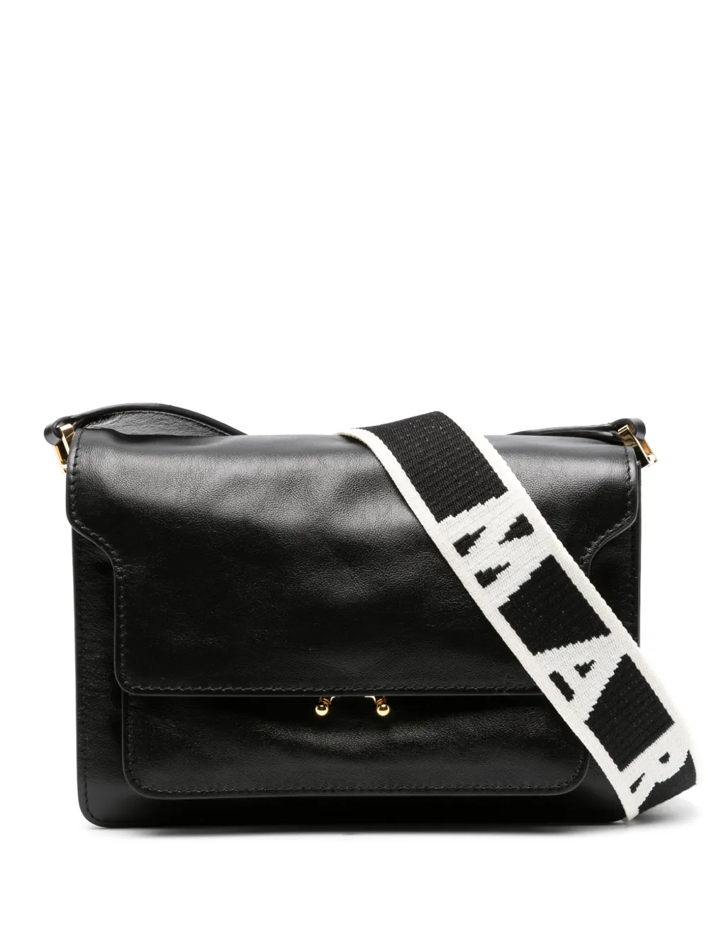 Black Trunk large leather cross-body bag, Marni