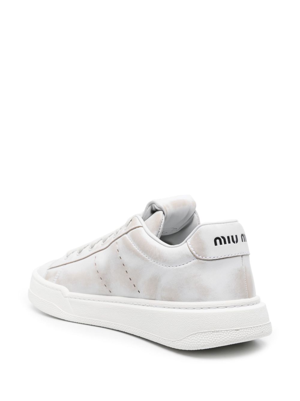 Miu bleached leather sneakers White