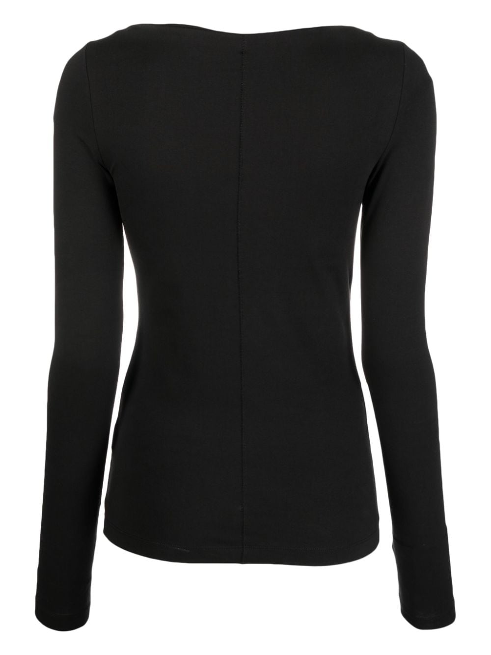 Shop Calvin Klein Long-sleeve Cotton-blend T-shirt In Black