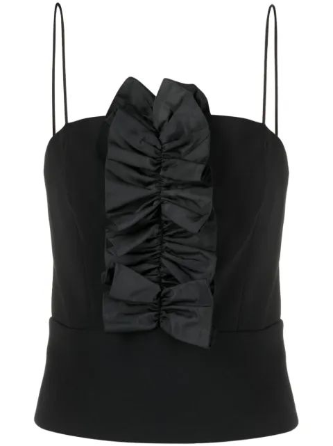 PINKO ruffled-trim spaghetti-strap top