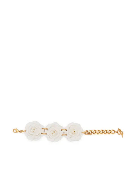 Blumarine flower-detailing cable-link chain bracelet 