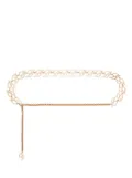 Blumarine logo-plaque chain belt - Gold