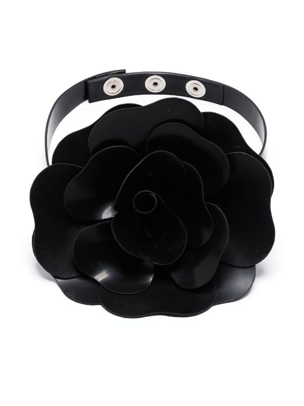 black chanel flower choker