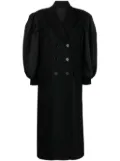 Simone Rocha double-breasted wool-blend coat - Black