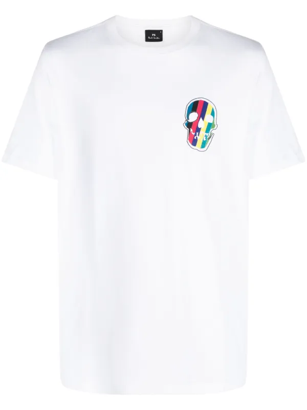 PS Paul Smith skull-patch Organic Cotton T-shirt White - Main Image