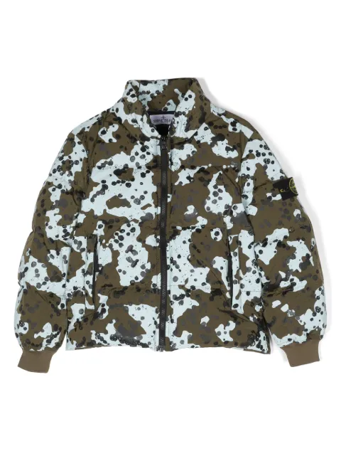 Stone Island Junior Compass-motif abstract-pattern print jacket 