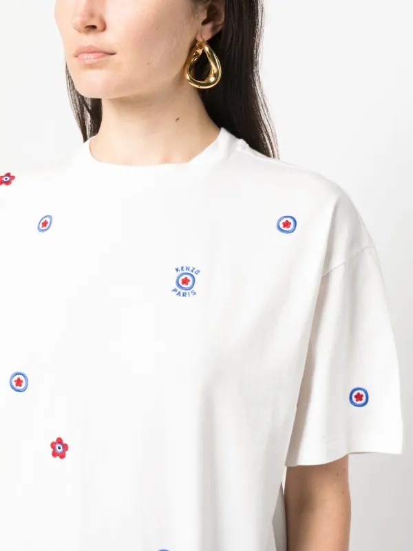 Kenzo T shirt Met Geborduurd Logo Farfetch