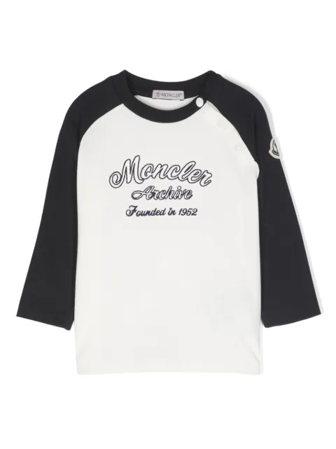 Moncler Enfant logo-embroidered long-sleeved jersey T-shirt