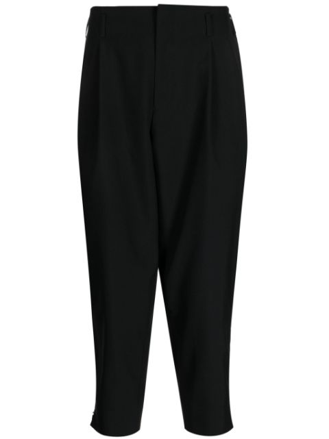 Black Comme Des Garcons tapered-leg cropped wool trousers Men