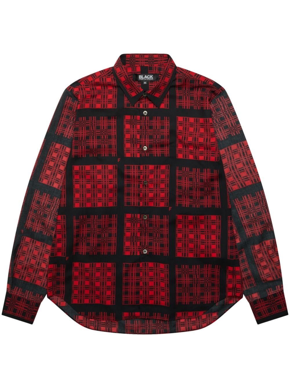 Shop Black Comme Des Garçons Check-print Long-sleeve Shirt In Rot