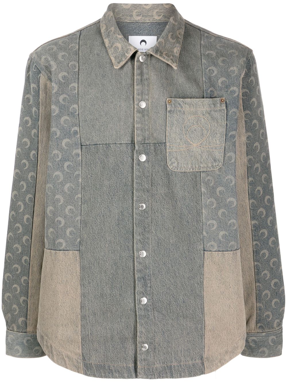 Marine Serre Regenerated Denim shirt - Blue