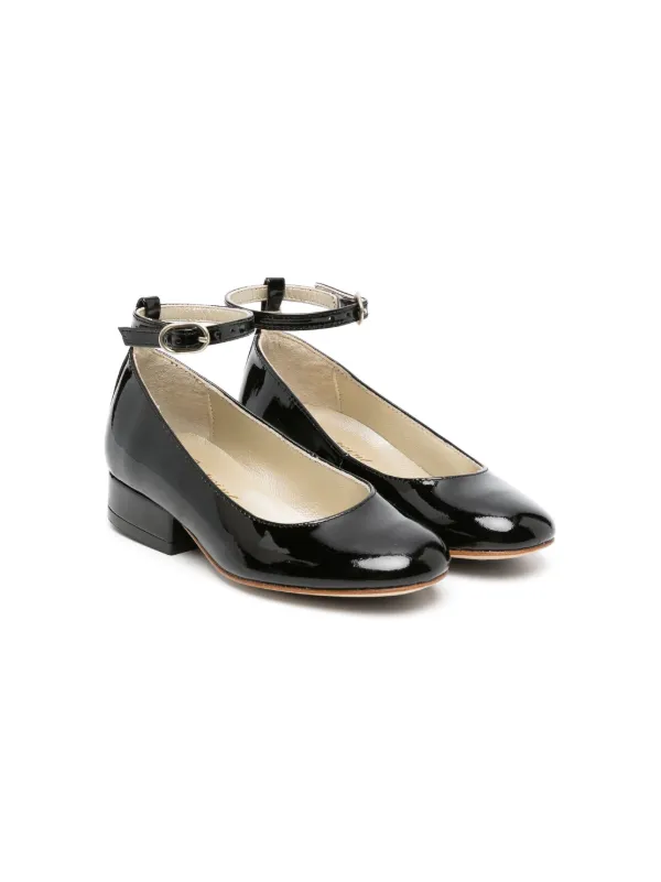 Black patent leather discount flats round toe