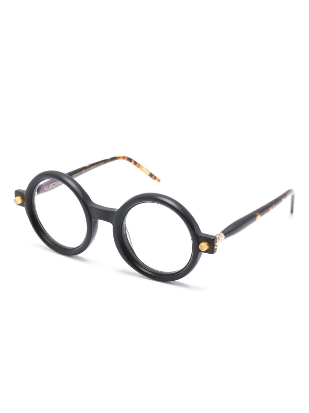 Shop Kuboraum P1 Round-frame Glasses In Black