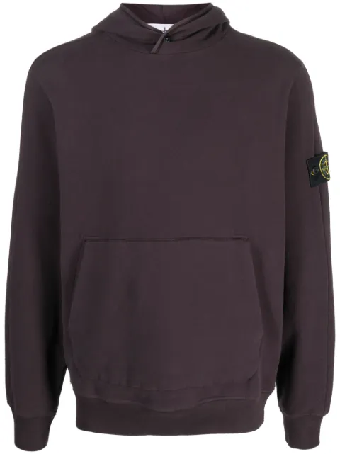 Stone Island Compass-patch cotton hoodie
