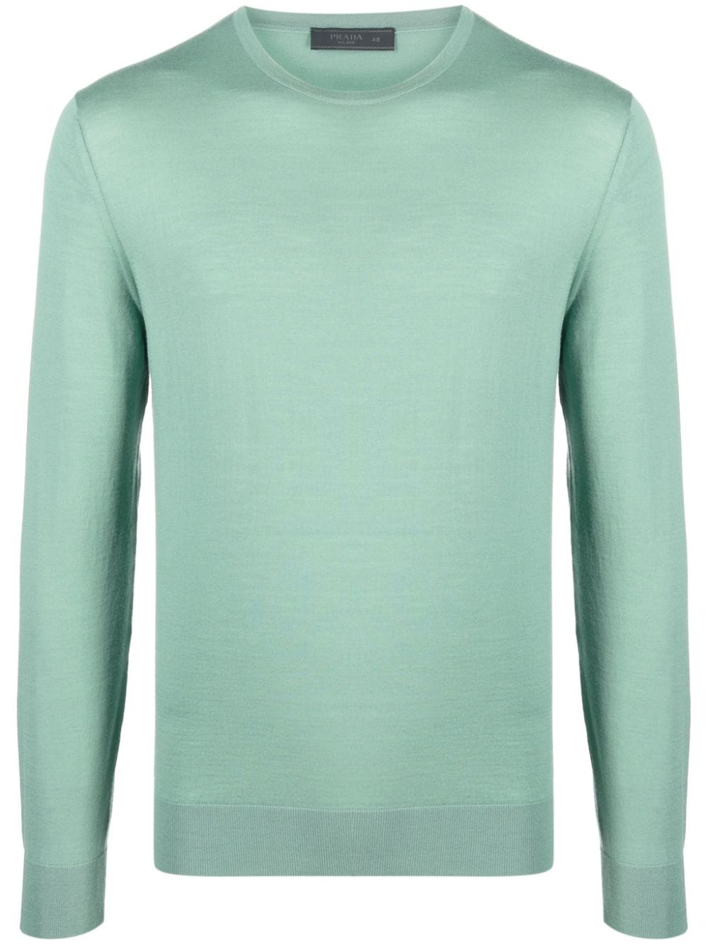 Prada Round Neck Virgin-wool Jumper In Grün