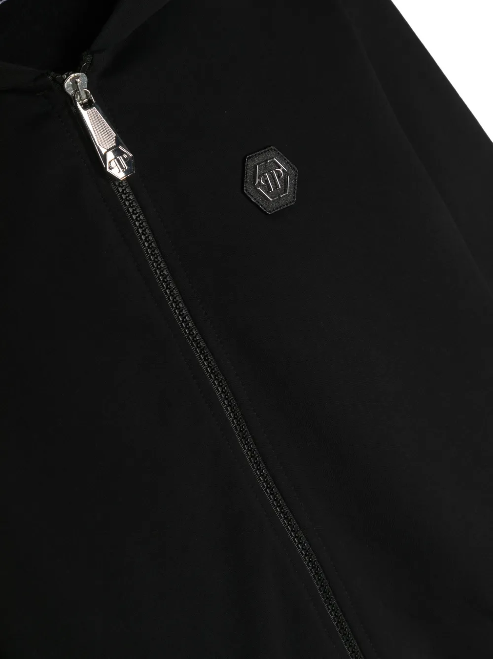Philipp Plein Junior logo-patch zip-up Hoodie | Black | FARFETCH