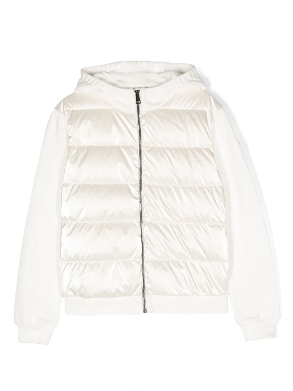 Moncler Enfant padded fleece zip-up hoodie | White | Image 1
