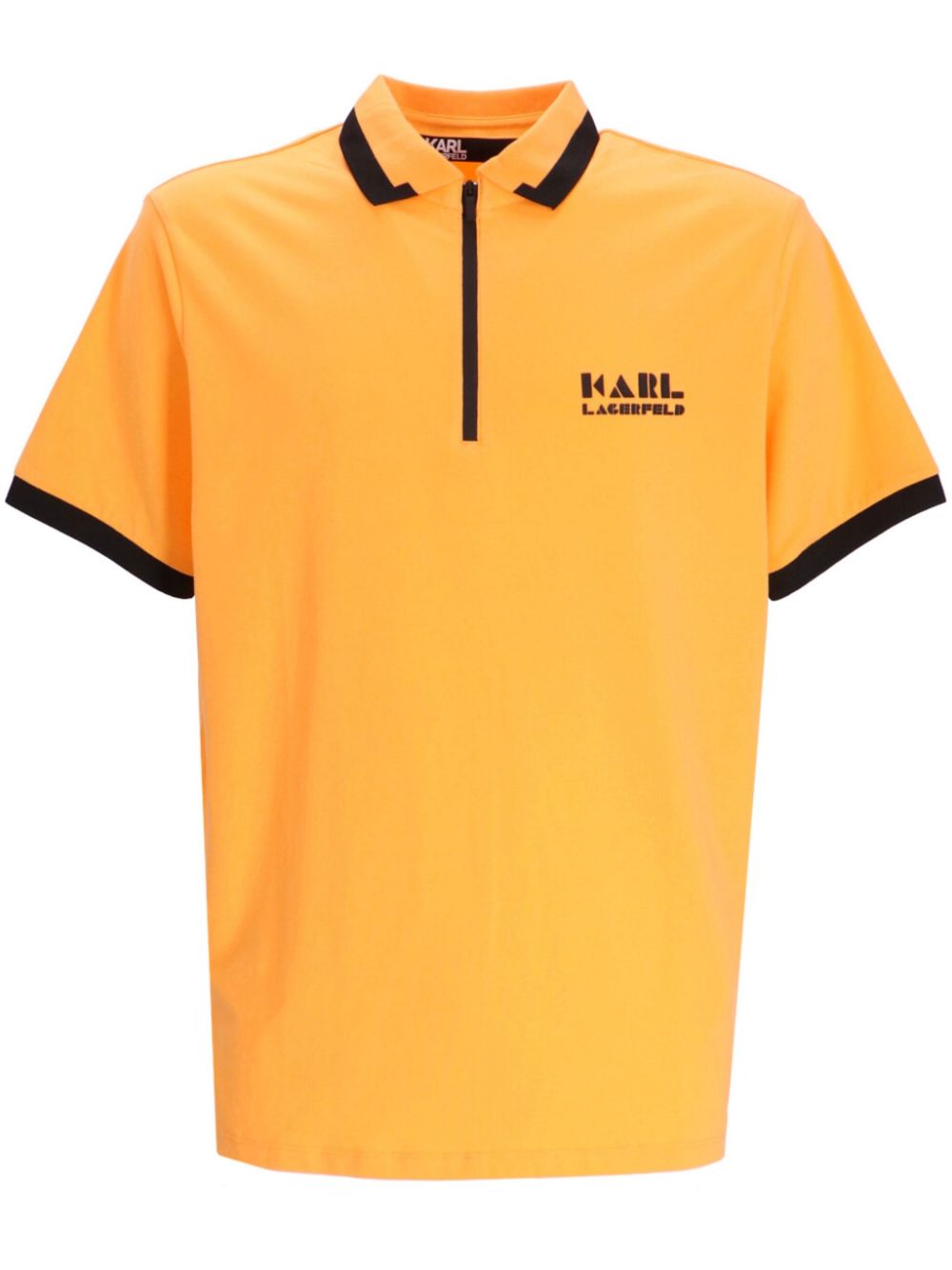 Karl Lagerfeld Logo-embossed Cotton Polo Shirt In Orange