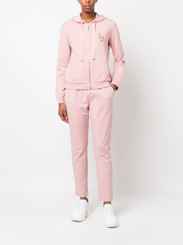 Women's 2 Piece Velour Tracksuit Set Pink X Large - White Mark