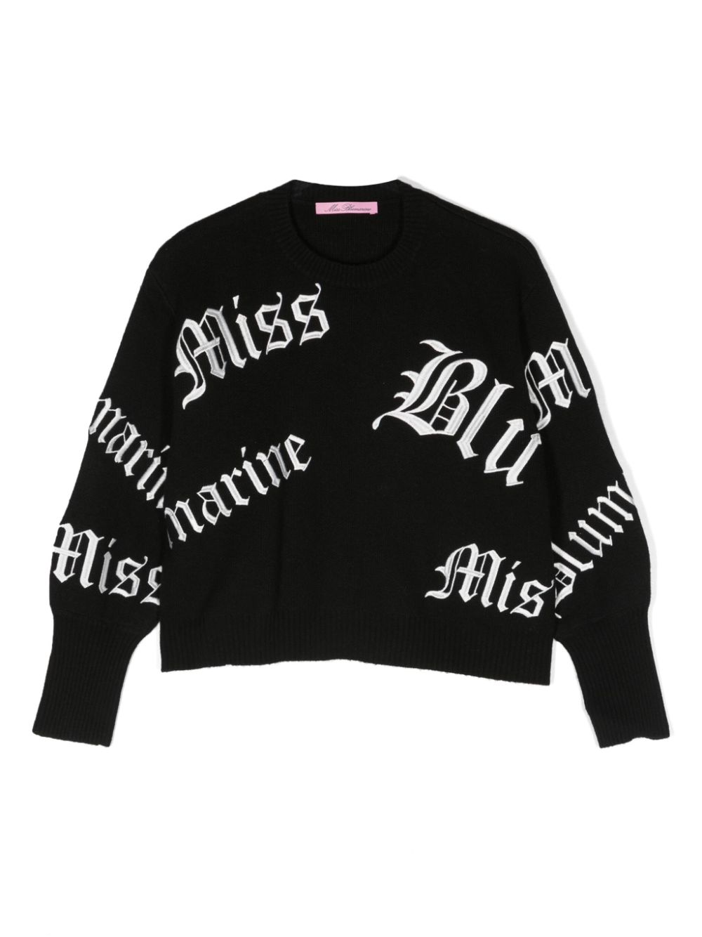 Miss Blumarine logo-embroidered knitted jumper - Black