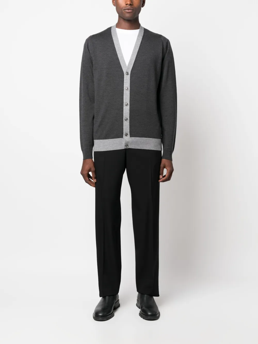 John Smedley Litcott fijngebreid vest - Grijs