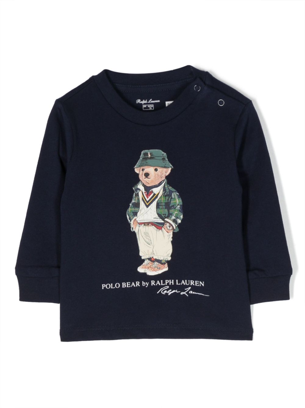 POLO RALPH LAUREN KIDS Polo Bear-print cotton sweatshirt - Blue