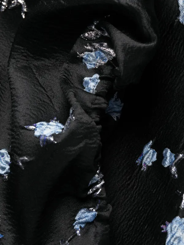 GANNI フローラル ドレス | ブラック | FARFETCH JP