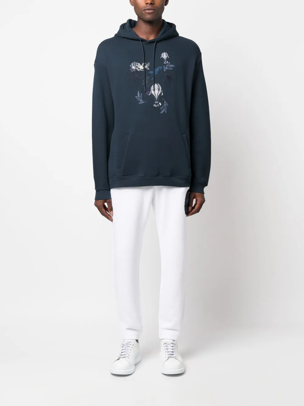 Emporio Armani logo-patch cotton track pants - Wit