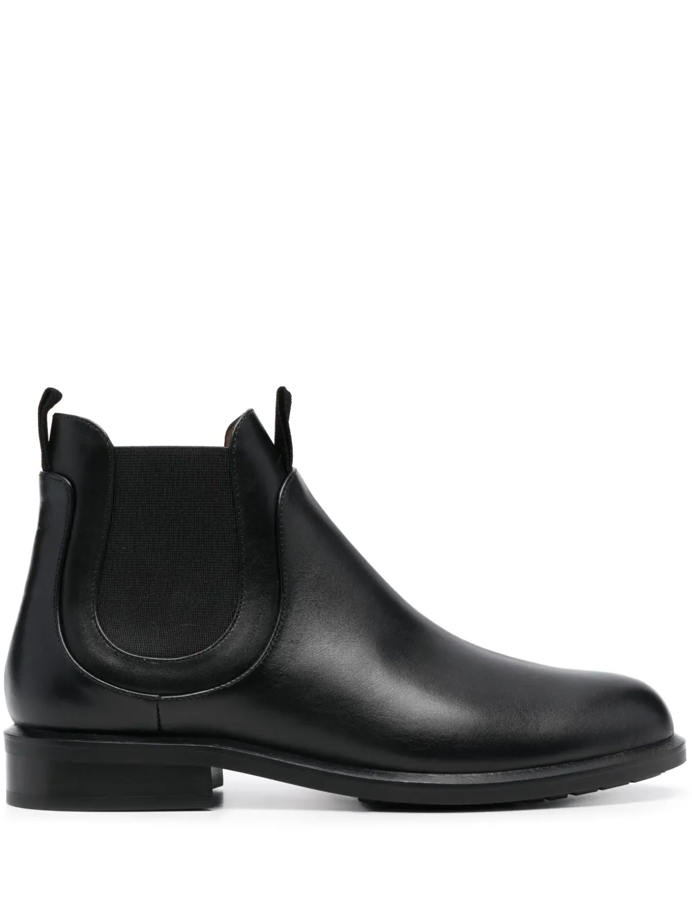 Emporio Armani Ankle Leather Boots In Black