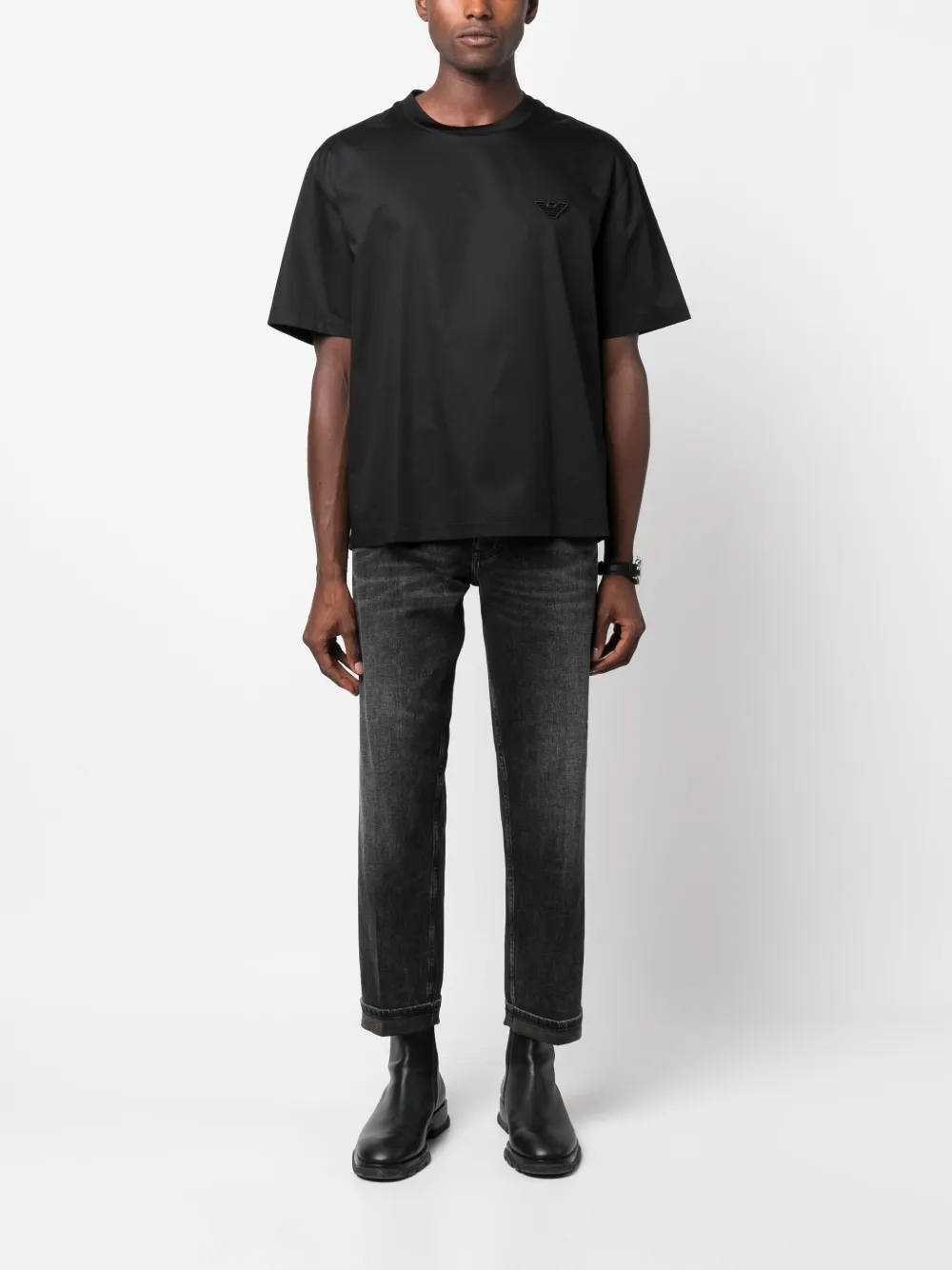 Emporio Armani Cropped jeans - Zwart
