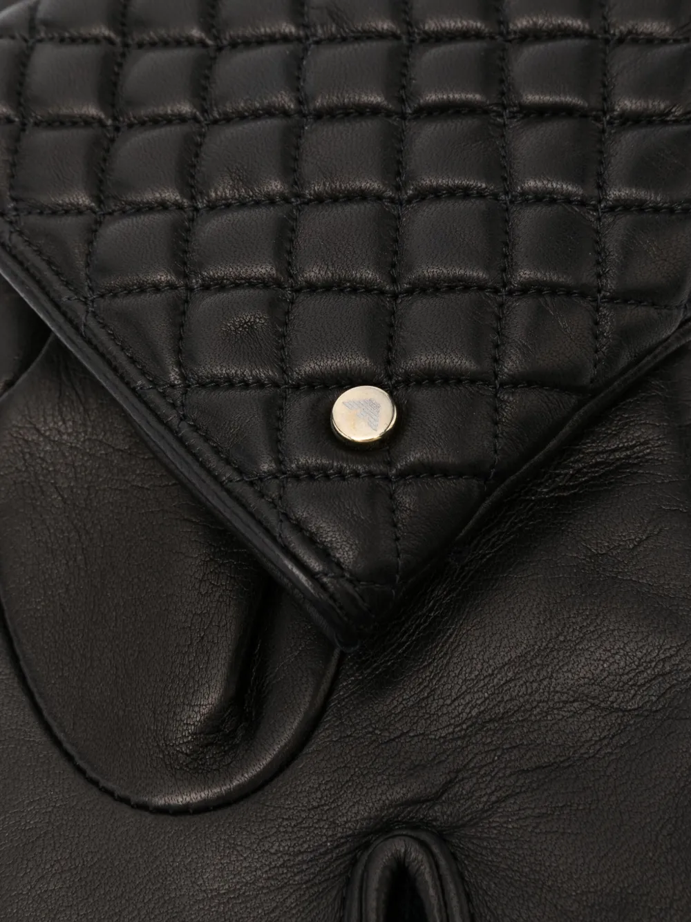 Emporio Armani quilted leather gloves - Zwart