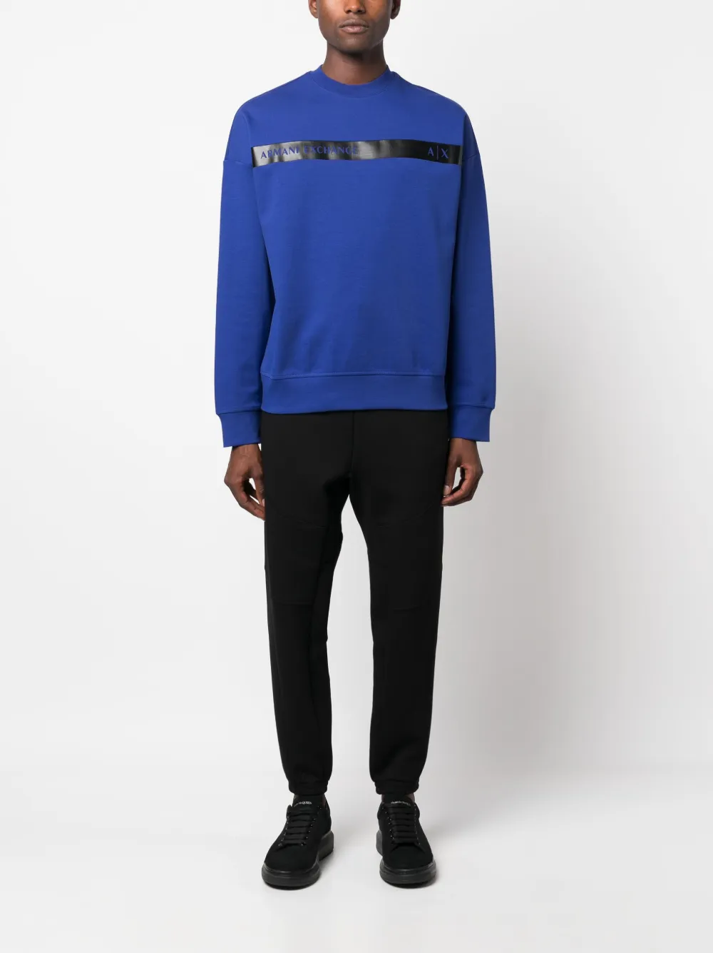 Emporio Armani Trainingsbroek in katoenmix - Zwart