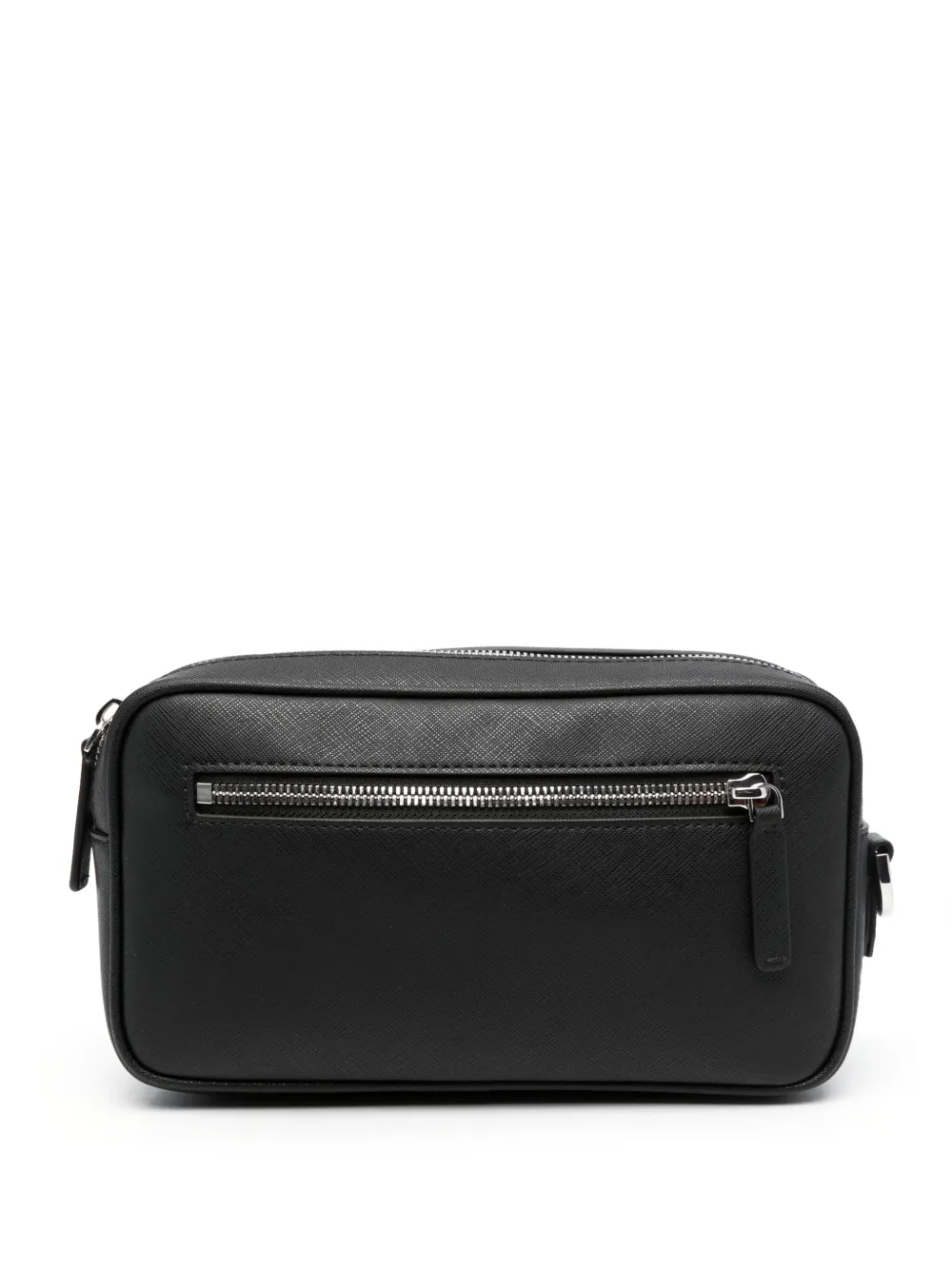 Emporio Armani Eagle-plaque faux-leather wash bag - Zwart