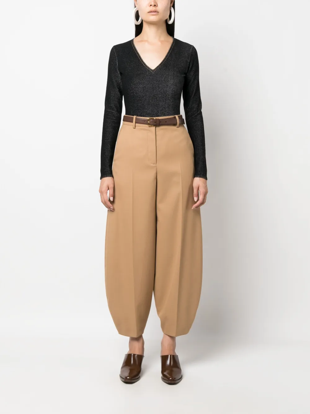 Alaïa denim-effect V-neck bodysuit | T-Shirts & Jersey Shirts | Image 2