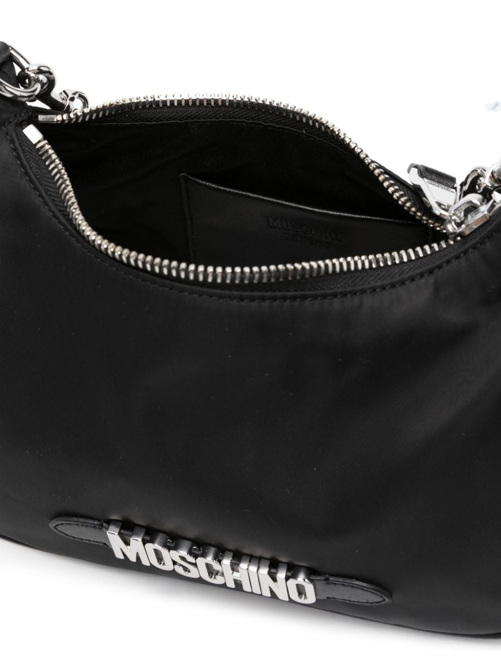 Shop Moschino Logo-plaque Detail Shoulder Bag In Schwarz