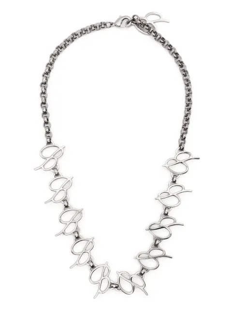 Blumarine logo-lettering polished-finish necklace