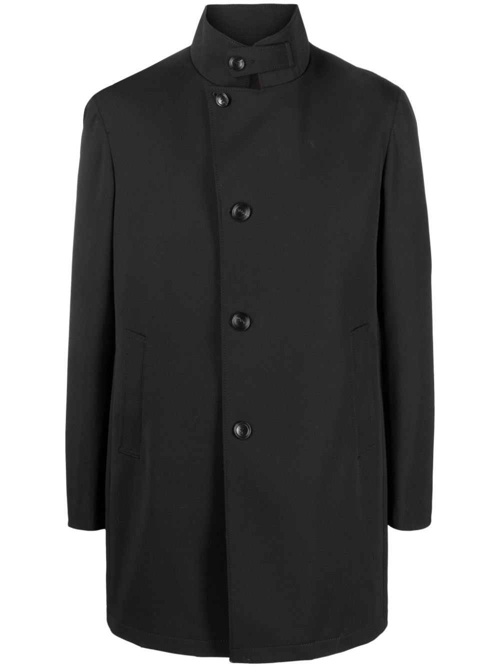 Tagliatore Gordon asymmetric-fastening parka coat - Black