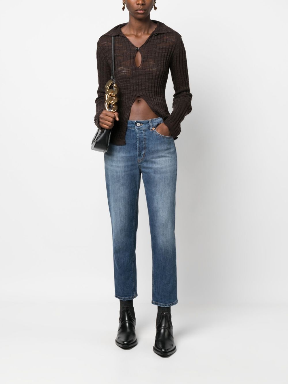 DONDUP straight-leg cropped jeans - Blauw