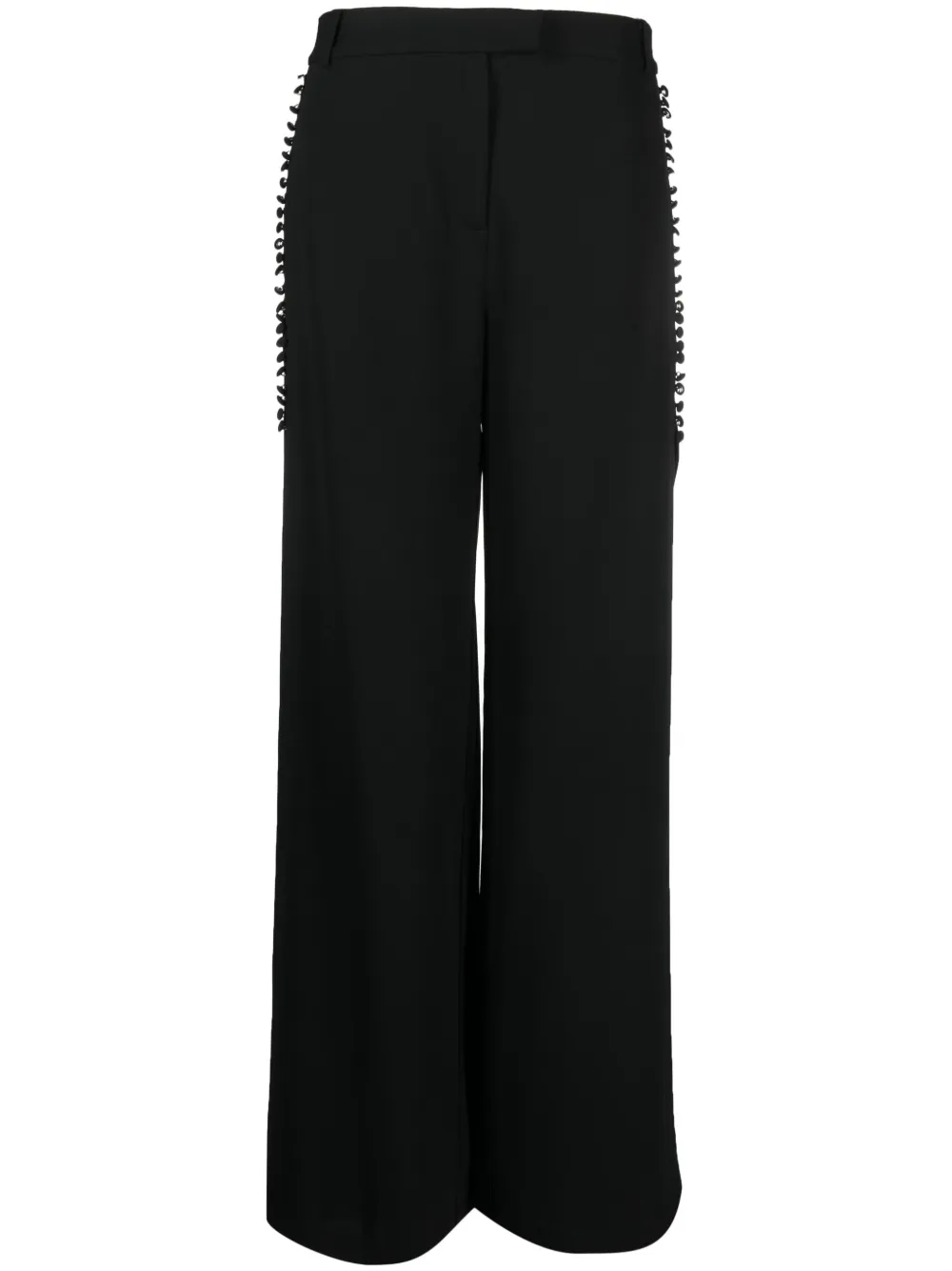 Simkhai Blossom pleated wide-leg trousers – Black