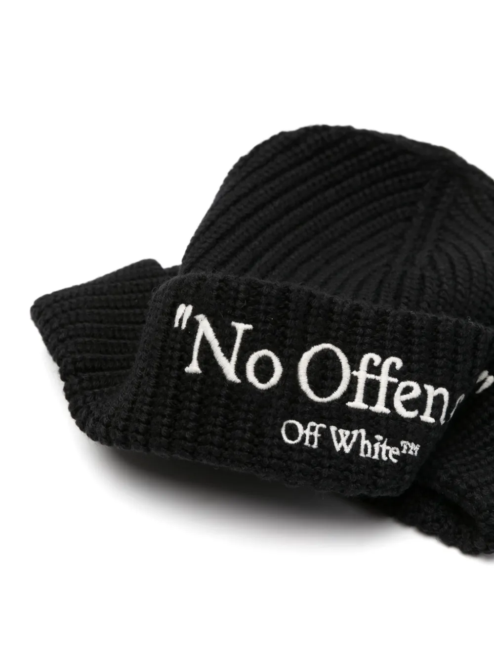 Off-White No Offence embroidered beanie - Zwart