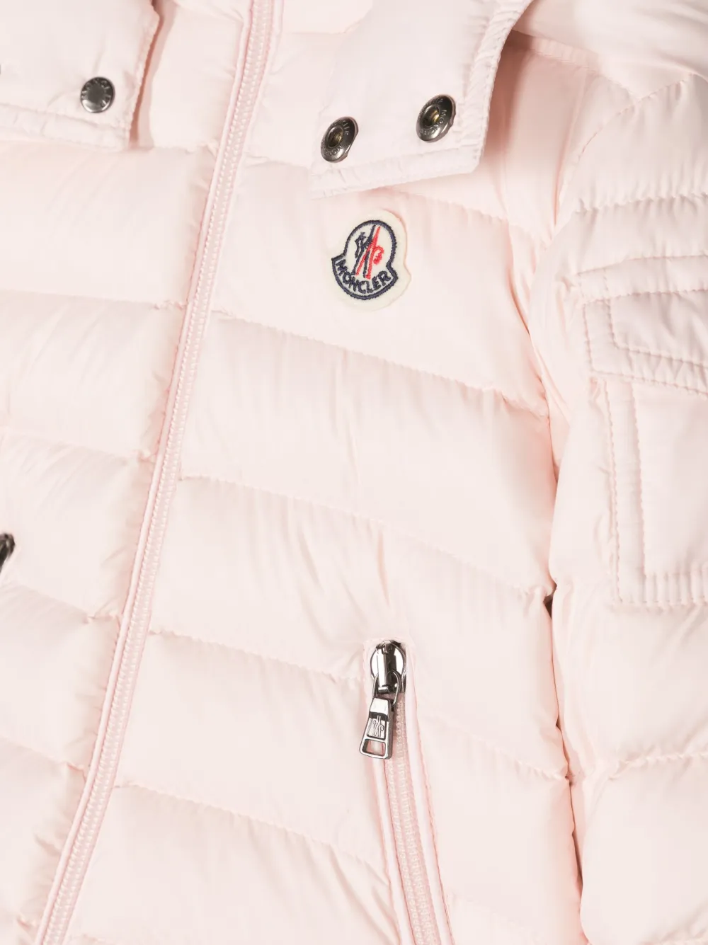  Moncler Enfant Logo-patch Hooded Padded Jacket - Pink 