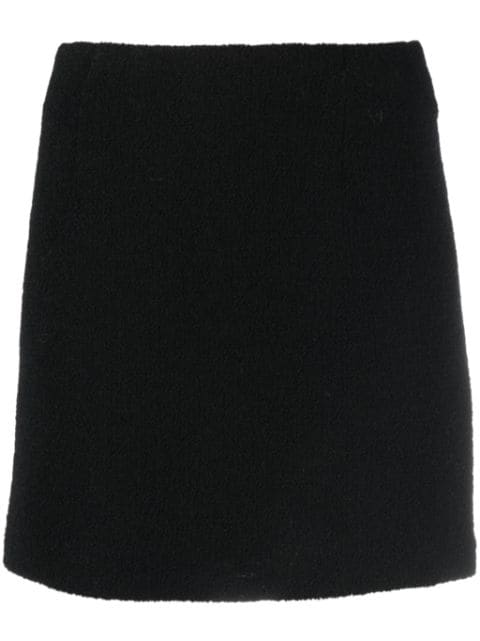 Tagliatore wool blend fleece miniskirt 