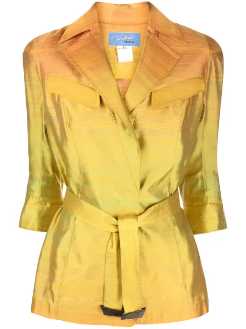 Thierry Mugler Pre-Owned gradient-effect belted jacket