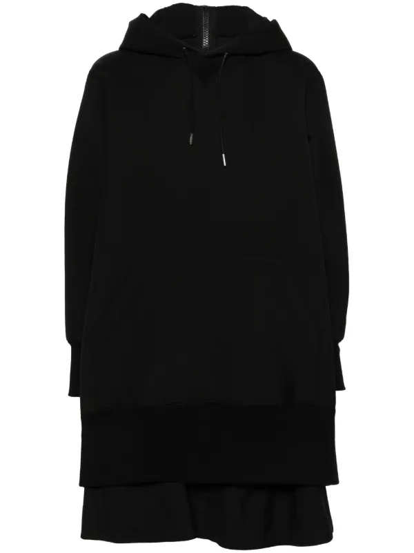 Sacai Layered-design Cotton Sweatshirt in Black