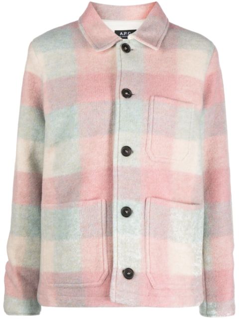 A.P.C. check-pattern wool-blend shirt jacket Women