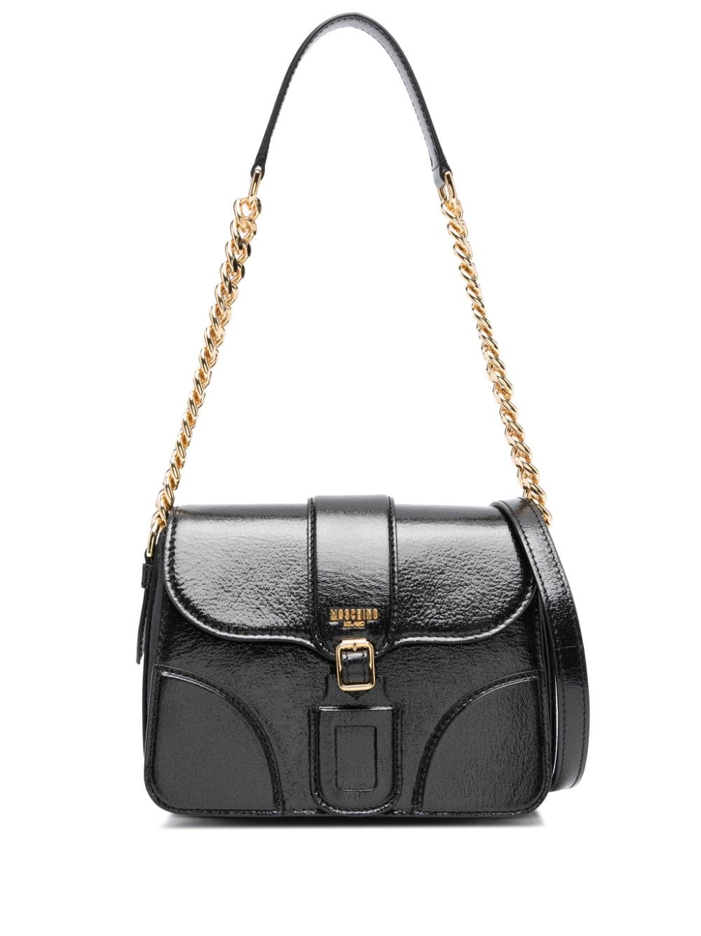 Moschino Logo-print Leather Tote Bag In Black