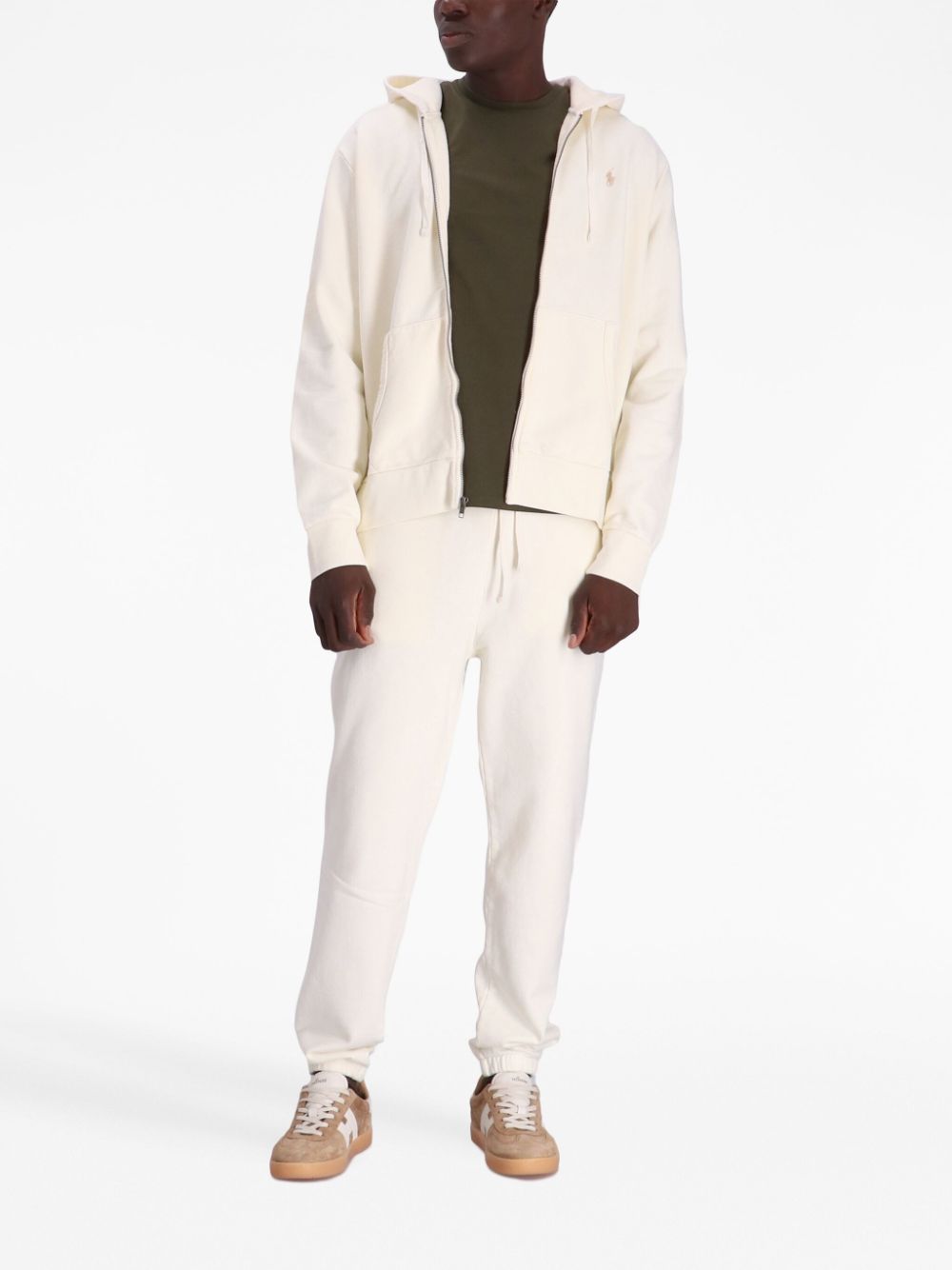 Polo Ralph Lauren logo-embroidered cotton zip-up jacket - White