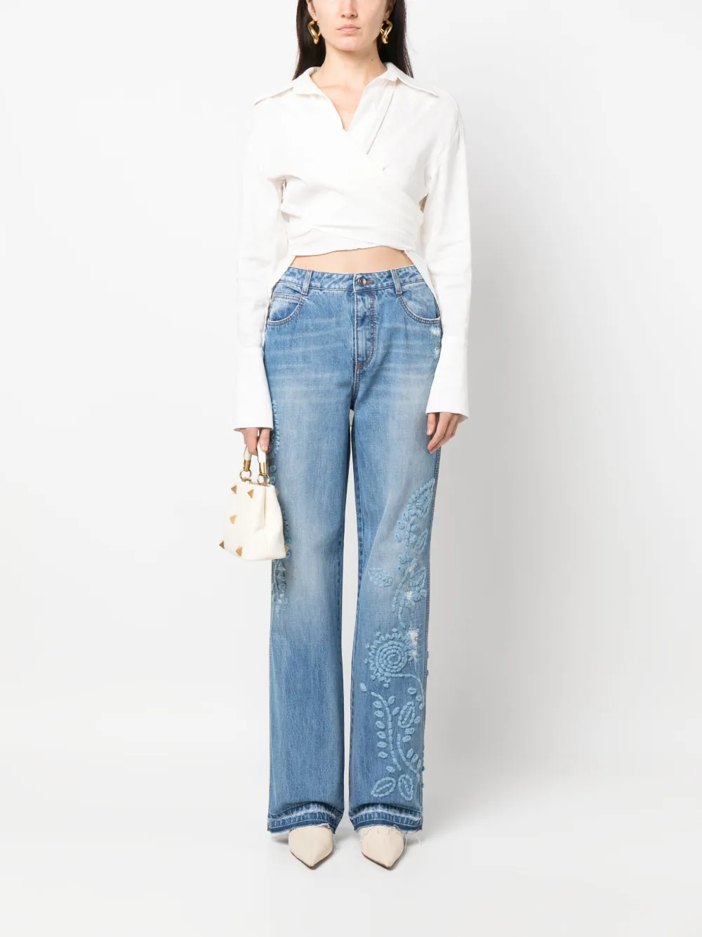 Ermanno Scervino Jeans met borduurwerk - Blauw