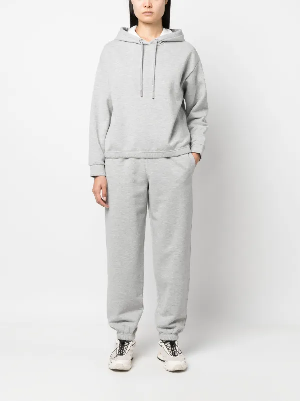 Moncler logo-patch cotton-blend Track Pants | Grey | FARFETCH SK